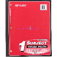 Top Flight  wide rule 80 sheet wireless notebook, 10 1/2in x 8 1/2i 1ct
