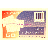 Top Flight  ruled index cards, 4 x 6 in  50ct