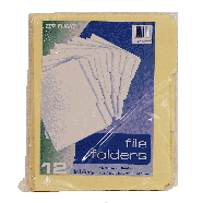 Top Flight  file folders, letter size, third cut, 11 3/4 x 9 1/2in 12ct