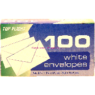 Top Flight  100 white envelopes, no. 6, 3 5/8 x 6 1/2-inch  100ct