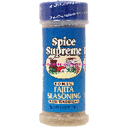 Spice Supreme  fajita seasoning with tenderizer, no m.s.g.  6.5oz