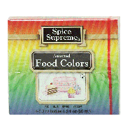 Spice Supreme  food colors, 4 bottles, assorted 1.2fl oz
