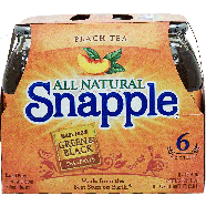 Snapple All Natural peach flavor tea made from green & black tea le6pk