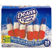 Dean's Country Fresh red, white & blue pops; cherry, white lemon 24-pk