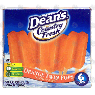 Dean's Country Fresh orange twin pops, 6 pack 15-fl oz