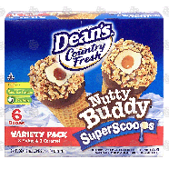 Dean's Country Fresh nutty buddy; super scoops; variety pack, 24-fl oz
