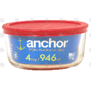 Anchor  4 cup glass container with lid  1ct