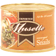 Musette  escargot snails imported from Indonesia, 24 to 28 count4.25oz