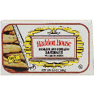 Haddon House  skinless and boneless sardines packed in water 4.375oz