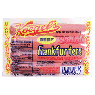 Koegel's  beef skinless frankfurters, 8-count 12oz