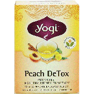 Yogi Peach DeTox herbal tea supplement promotes healthy kidney f1.12oz