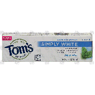 Tom's Simply White flouride toothpaste, natural, clean mint  4.7oz