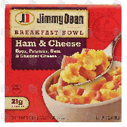 Jimmy Dean Breakfast Bowl ham & cheese; eggs, potatoes, ham & ched7-oz