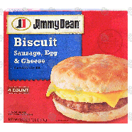 Jimmy Dean  biscuit sandwiches with sausage,egg & cheese, 4-count18-oz