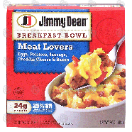 Jimmy Dean Breakfast Bowl meat lovers; eggs, potatoes, sausage, ch7-oz
