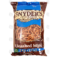 Snyder's Of Hanover  unsalted mini pretzels 12oz