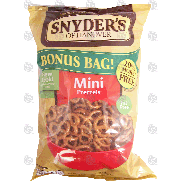 Snyder's Of Hanover Bonus Bag! mini pretzels, fat free  19.2oz