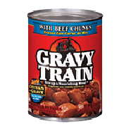 Gravy Train  dog food with beef chunks in gravy 13.2oz
