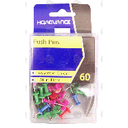 HQ Advance The Boxables push pins, assorted colors  60ct