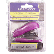 HQ Advance  mini stapler with 1000 standard staples  1pk