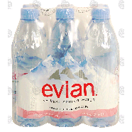Evian  natural spring water 6- 500 ml bottles 6-pk