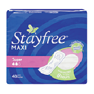 Stayfree  maxi pads, anti-leak channels, super 48ct