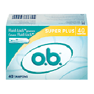 O.B.  super plus absorbency tampons 40ct