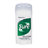 Sure  anti-perspirant & deodorant, original solid, unscented  2.7oz