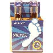 Barefoot  merlot wine of California, 13% alc. by vol., 187-ml singl4pk