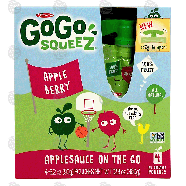 Go Go Squeez  apple berry applesauce, 4-pouches 12.8oz