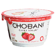 Chobani Greek Yogurt non-fat greek yogurt, strawberry on the bott5.3oz