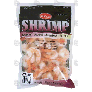 Wholey  farm raised shrimp, cooked, peeled, deveined and tail-on, 21lb