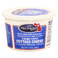 Michigan  large curd cottage cheese, 4% milkfat minimum, grade a 15oz