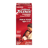 Tylenol Children's ages 2-11, acetaminophen oral suspension pain reliever-fever reducer 4 fluid ounce
