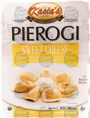 Kasia's sweet cheese pierogis, pre cooked, frozen container 14 ounce