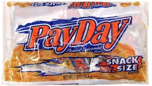 Pay Day peanut caramel snack size candy bars 11.6 ounce