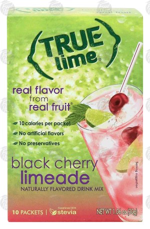 True black cherry limeade flavor powder drink mix, 10-packets 1.06 ounce