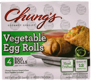 Chung's vegetable egg rolls, 4-count 12 ounce