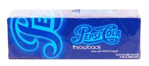 Pepsi Throwback cola soda pop made with natural sugar, 12 12-fl. oz. cans 144 fluid ounce