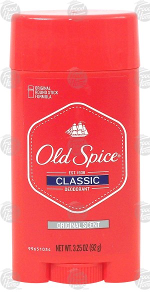 Old Spice classic deodorant stick, original scent 3.25 ounce