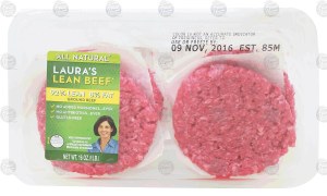 Laura's Lean Beef ground beef patties, 4-count 16 ounce