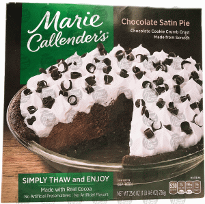 Marie Callender's chocolate satin pie, frozen, box 25.6 ounce