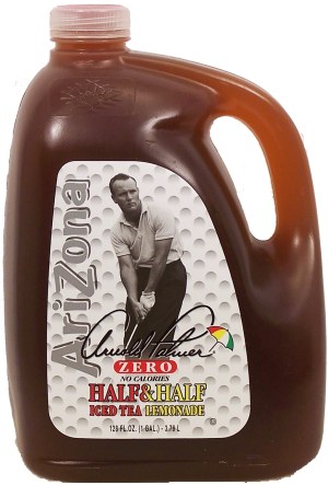 Arizona Arnold Palmer Zero; half iced tea & half lemonade, no calories 128 fluid ounce