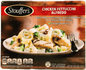 Stouffer's Classics chicken fettuccini alfredo, grilled white meat chicken, broccoli and fettuccini in an alfredo sauce 10.5 ounce