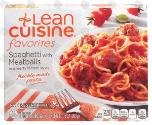 Stouffer's Lean Cuisine favorites; spaghetti with meatballs in a hearty tomato sauce 9.5 ounce