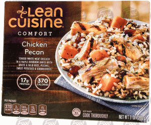 Stouffer's Lean Cuisine marketplace; chicken pecan, in a maple bourbon sauce with white & wild rice, pecans, sweet potatoes 9 ounce