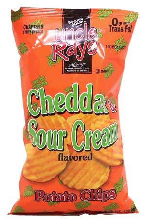 Uncle Ray's cheddar sour cream flavored potato chips 4.25 ounce