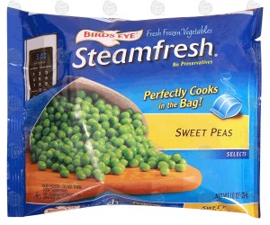 Birds Eye Steamfresh sweet peas, cooks in bag 10 ounce