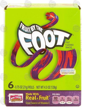 Betty Crocker Fruit By The Foot berry tie-dye fruit flavored snacks, 6-rolls 4.5 ounce