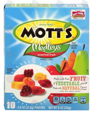 Mott's Medleys assorted fruit flavored snacks, 10-count 8 ounce
